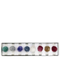 Tinsel Pompom Hair Ties Set of 8 By Meri Meri